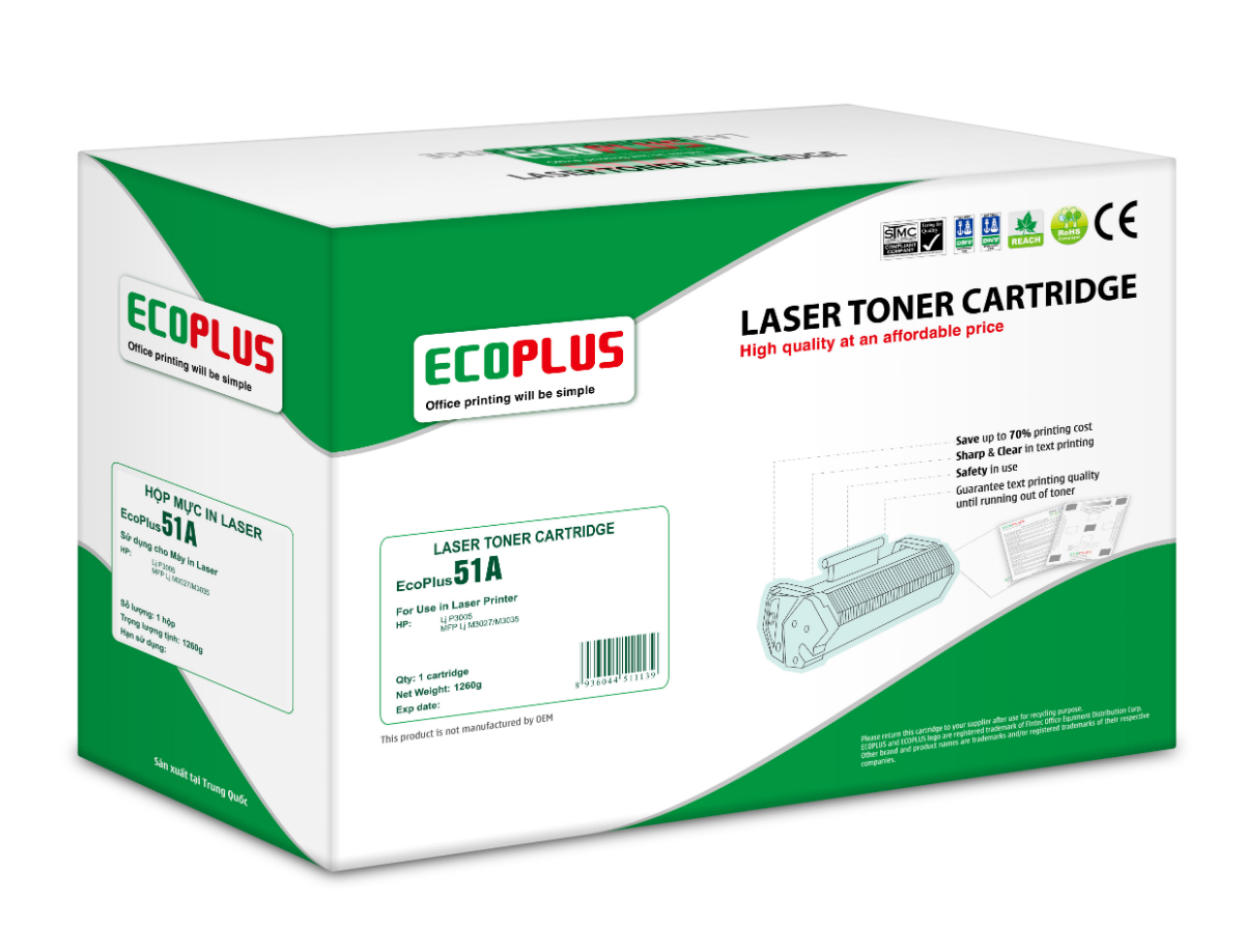 Mực in laser EcoPlus 51A