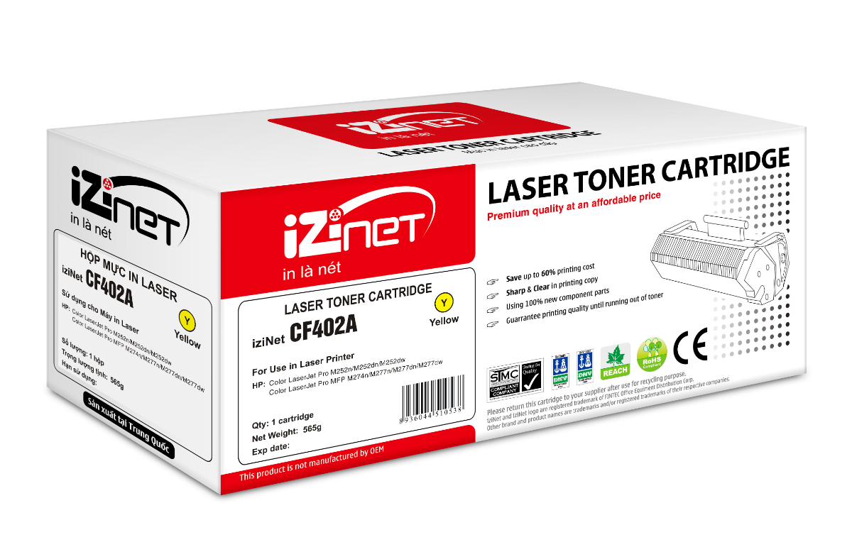 Mực in laser màu vàng iziNet CF402A
