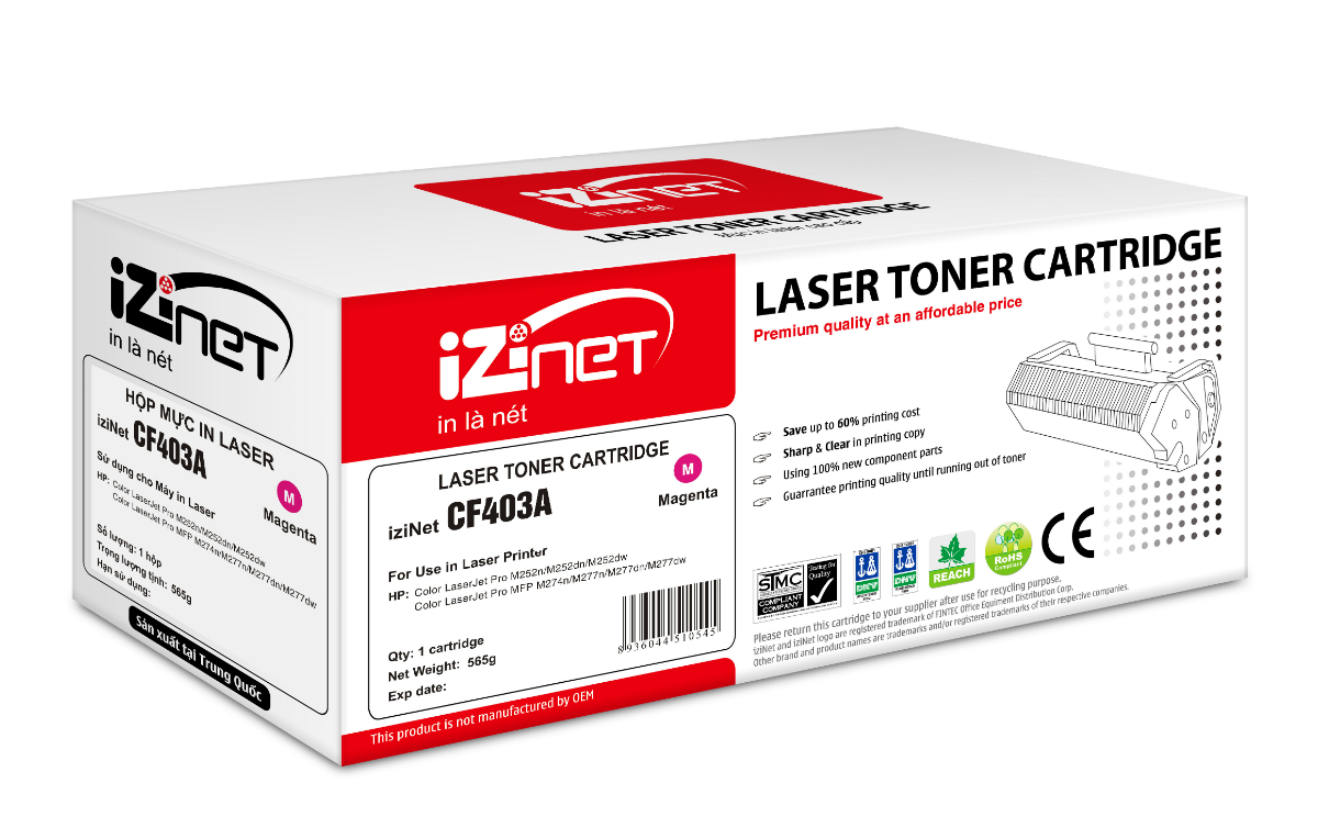 Mực in laser màu đỏ iziNet CF403A